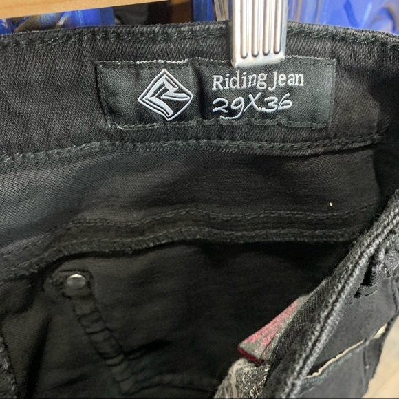 ROCK & ROLL Riding Black Jeans Pants 29 X 36 Long - Picture 3 of 4